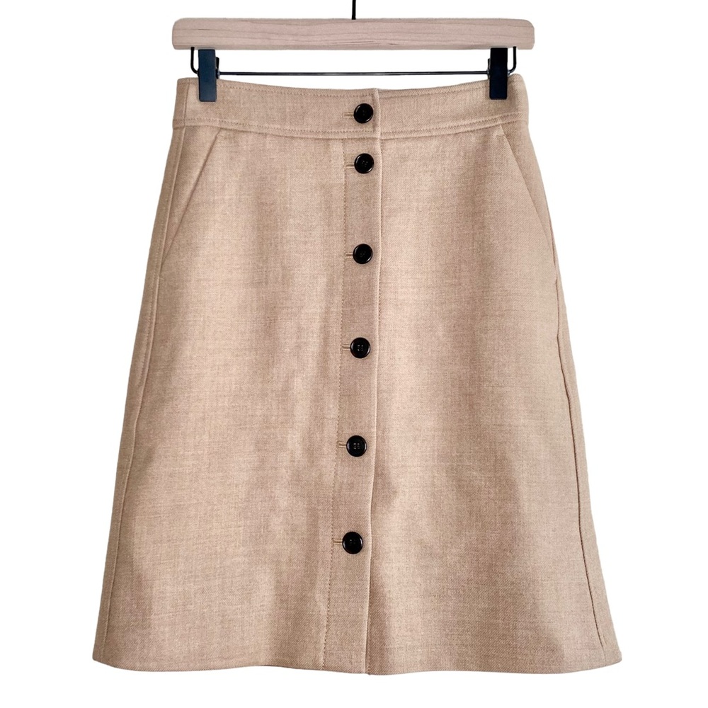 J. Crew Wool Button Skirt